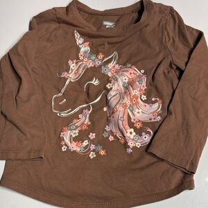 Garanimals Brown Unicorn Long Sleeve Tee
